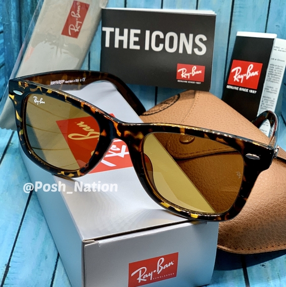 FREE SHIPPING RayBan Wayfarer Tortoise Brown RB2140 Classic New - Picture 7 of 14